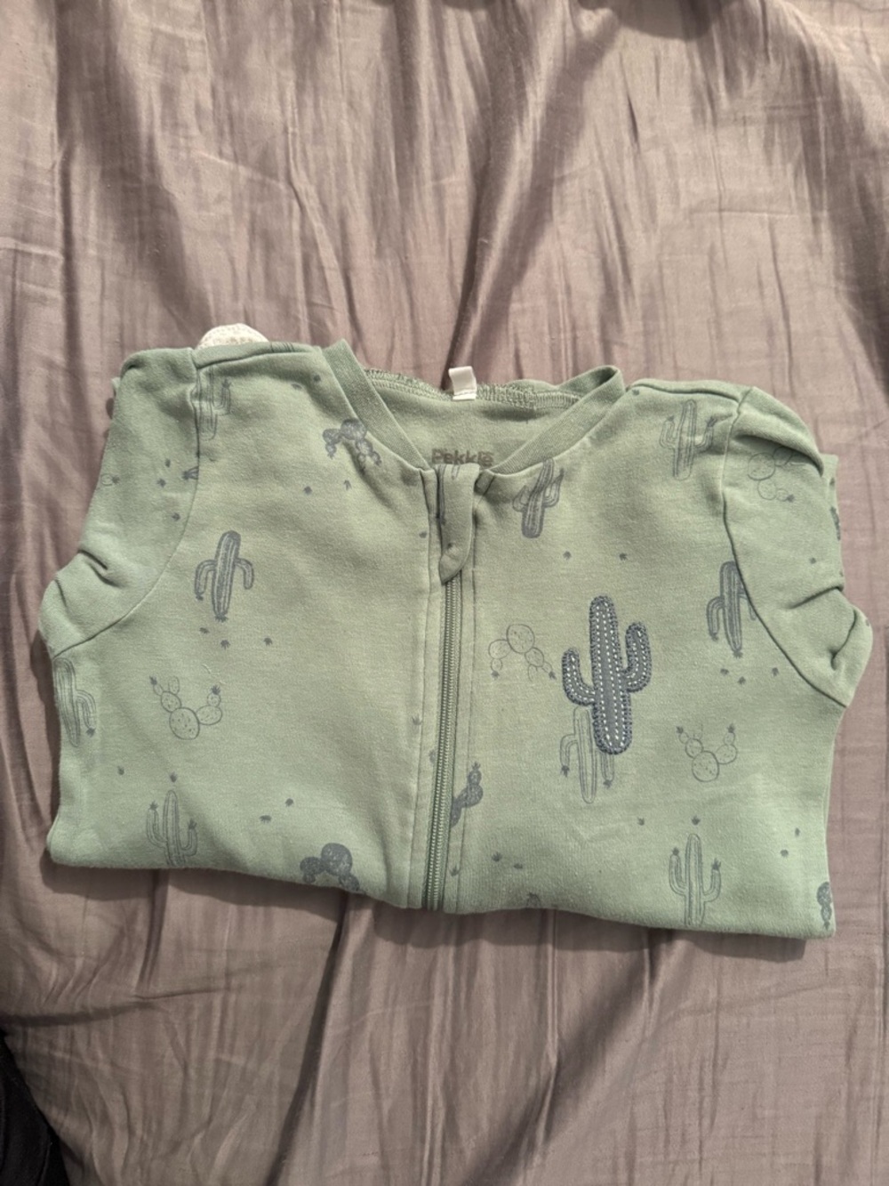 Unbranded Kids Sage Green Cactus Print Pajama Sleeper